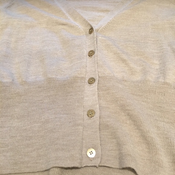 Women's Tan JCrew Cropped Merino Wool Cardigan - Picture 5 of 8